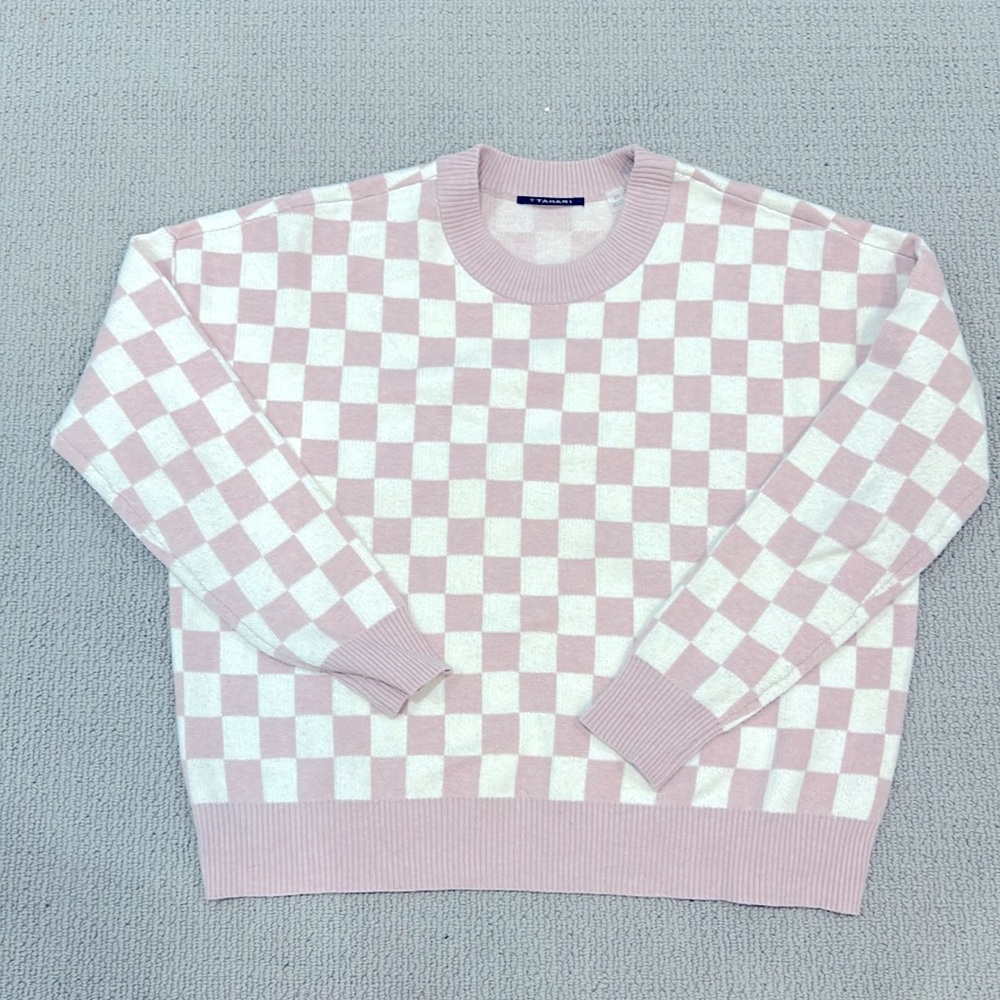 Pink checker sweater